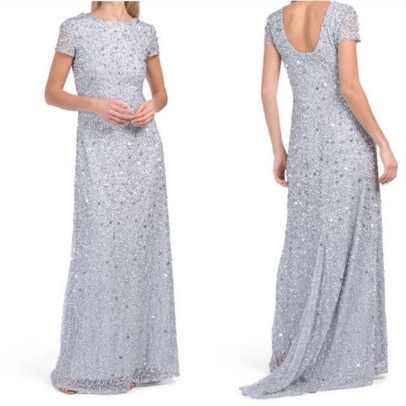 Adrianna Papell Dresses & Skirts - New Adrianna Papell blue Glacier sequin Gown